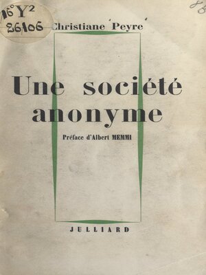 cover image of Une société anonyme